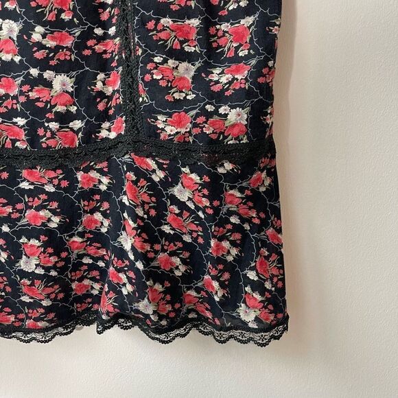 Lux Women's Midi Skirt Floral Print Ruffle Bottom Size Small - Picture 2 of 8